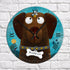 Chocolate Labrador & Bumble Bee - Personalised Pooch Art Clock